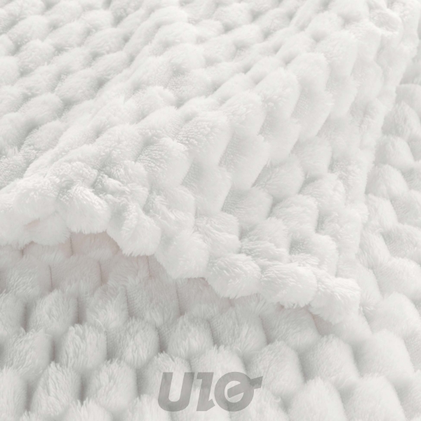 PLAID 125 x 150 CM FLANELLE RELIEF UNIE MINI FROSTY NATUREL