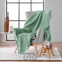PLAID 125 x 150 CM FLANELLE RELIEF UNIE MINI FROSTY SAUGE