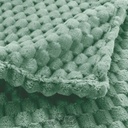 PLAID 125 x 150 CM FLANELLE RELIEF UNIE MINI FROSTY SAUGE