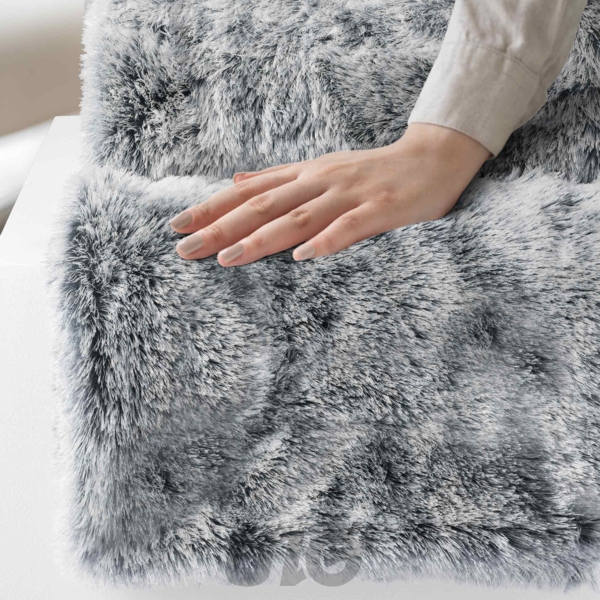 PLAID 180 x 220 CM IMITATION FOURRURE/POLAIRE ANTARTIC GRIS