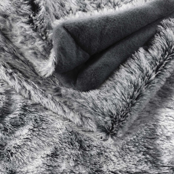 PLAID 180 x 220 CM IMITATION FOURRURE/POLAIRE ANTARTIC GRIS