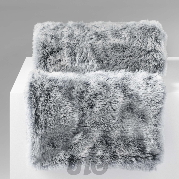 PLAID 180 x 220 CM IMITATION FOURRURE/POLAIRE ANTARTIC GRIS