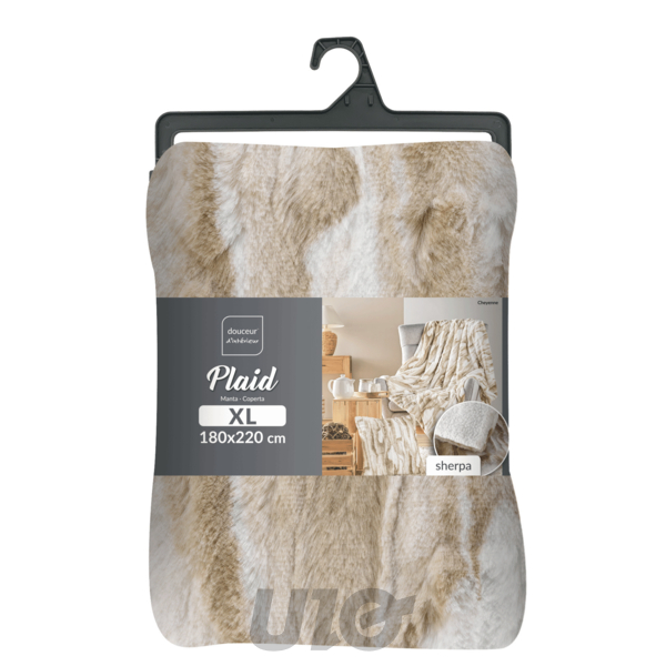 PLAID 180 x 220 CM IMITATION FOURRURE/SHERPA CHEYENNE