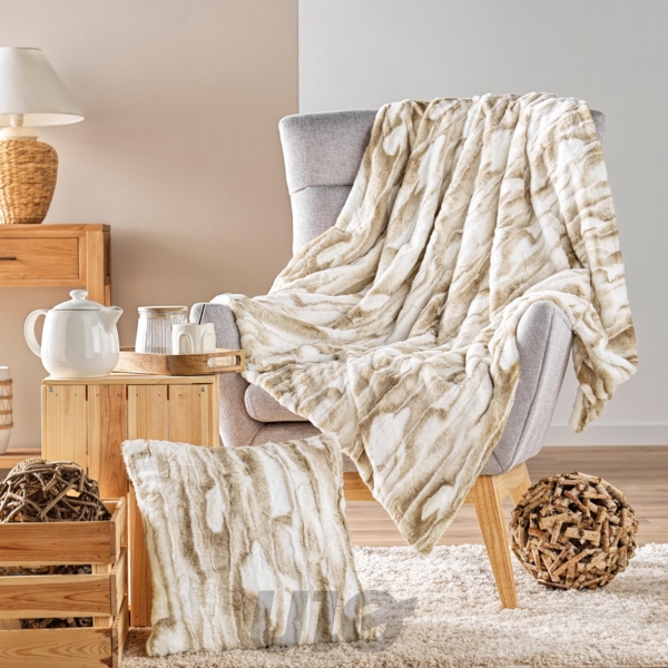 PLAID 180 x 220 CM IMITATION FOURRURE/SHERPA CHEYENNE