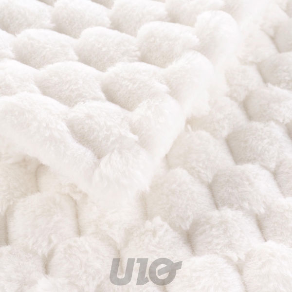 PLAID 220 x 240 CM IMITATION FOURRURE/SHERPA FROSTY NATUREL