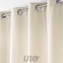 RIDEAU A OEILLETS 140 x 240 CM BOUCLETTE UNIE WOOLY NATUREL
