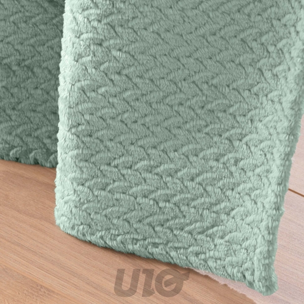 RIDEAU A OEILLETS 140 x 240 CM FLANELLE RELIEF UNIE FLANELA CEDRE