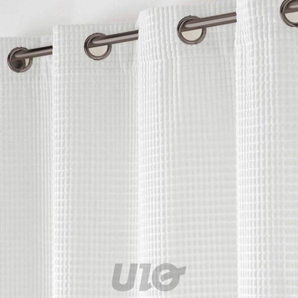 RIDEAU A OEILLETS 140 x 260 CM VELOURS RELIEF SWING BLANC