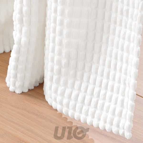 RIDEAU A OEILLETS 140 x 260 CM VELOURS RELIEF SWING BLANC