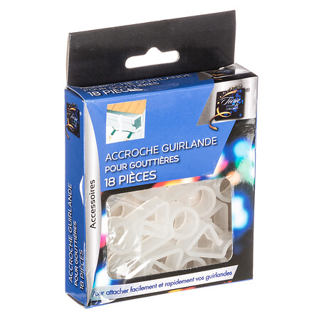 18 ACCROCHES GUIRLANDES POUR GOUTTIÈRES