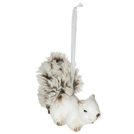 SUJET DE NOËL EN CÉRAMIQUE - ANIMAL ET FOURRURE - H8CM