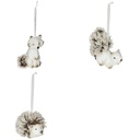 SUJET DE NOËL EN CÉRAMIQUE - ANIMAL ET FOURRURE - H8CM