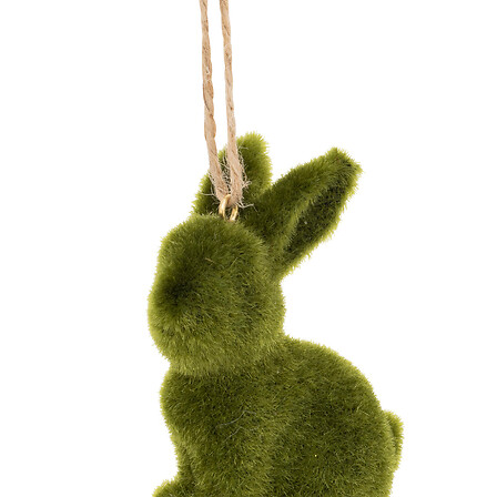 SUJET DE NOËL EN RÉSINE - LAPIN EN  HERBE - H8CM - VERT