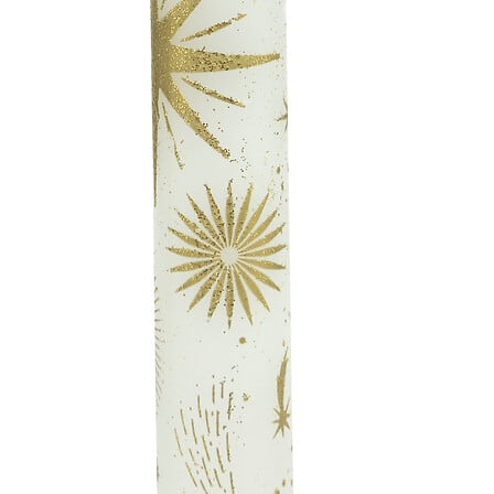 2 BOUGIES BÂTON IMPRIMÉES ÉTOILE - 144G - BLANC