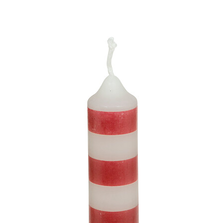 2 BOUGIES BÂTON IMPRIMÉES - 140G - ROUGE ET BLANC