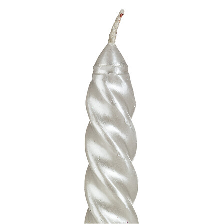4 BOUGIES BÂTON PAILLETÉES OU TWIST - 48G - BLANC