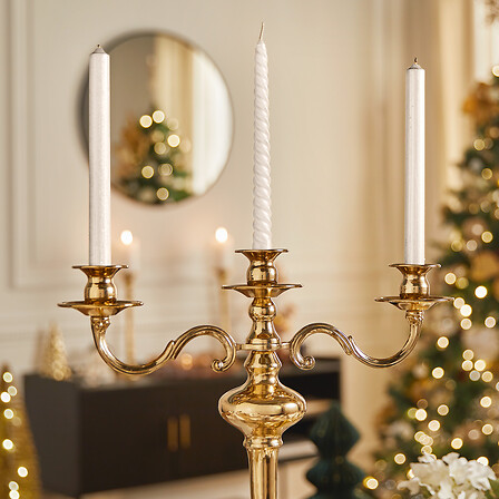 4 BOUGIES BÂTON PAILLETÉES OU TWIST - 48G - BLANC