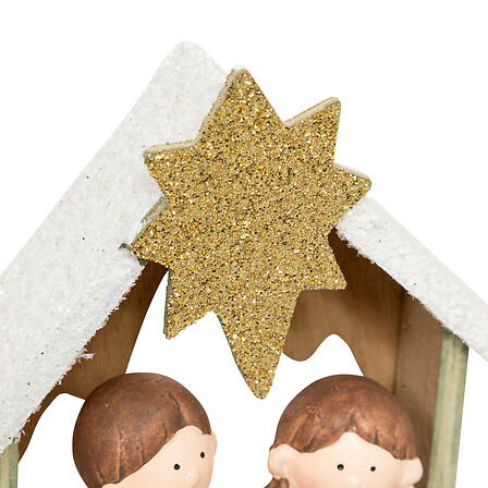 DÉCORATION NATIVITÉ - H15CM - EN MDF ET TERRACOTA