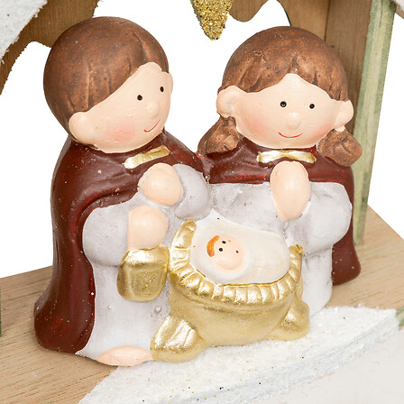 DÉCORATION NATIVITÉ - H15CM - EN MDF ET TERRACOTA