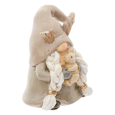 GNOME MARRON EN RÉSINE - H9,5CM -  2 MODÈLES