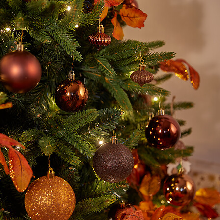 KIT BOULES DE NOËL - 18 PIÈCES - COULEUR BRONZE - D3CMx H4.2CM