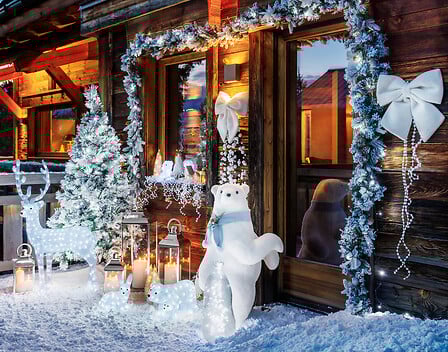 NŒUD DE DÉCORATION EN LAINE BLANC - 40X43CM