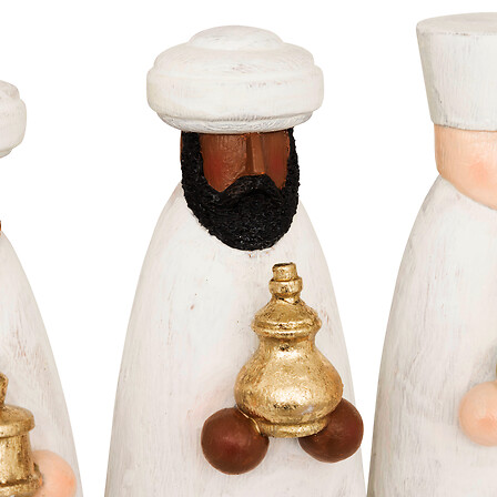 3 ROIS MAGES EN RÉSINE - H22,5CM