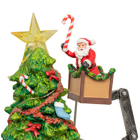 VILLAGE DE NOËL - SAPIN MUSICAL ET LUMINEUX AVEC MOUVEMENT - PÈRE NOËL - 27 LEDS - À 3 PILES AA NON INCLUSES
