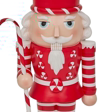 CASSE NOISETTES SUCRE D'ORGE EN MAGNÉSIE - H91CM - ROUGE ET BLANC