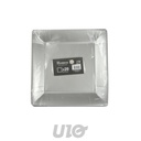 SET DE 20 ASSIETTES CARREES EN CARTON 23CM ARGENT