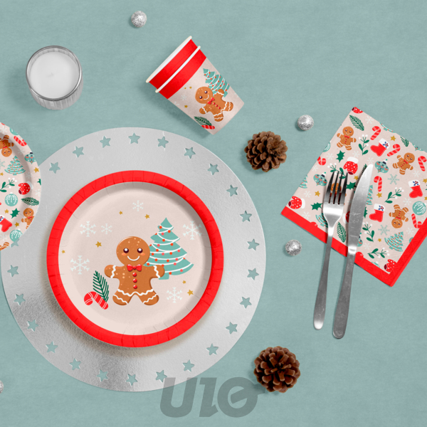 SET DE 20 SERVIETTES EN PAPIER 3 PLIS 33*33CM BISCUIT - VENDU EN DISPLAY