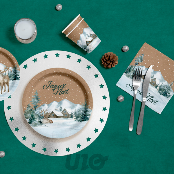 SET DE 20 SERVIETTES EN PAPIER 3 PLIS 33*33CM COTTAGE - VENDU EN DISPLAY