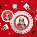 SET DE 6 ASSIETTES EN CARTON D18.5CM PERE NOEL - VENDU EN DISPLAY