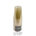 SET DE 20 VERRES EN PLASTIQUE REUTILISABLE 20CL PAILLETE OR