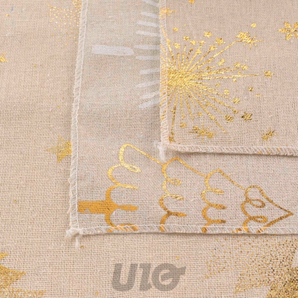 CHEMINS DE TABLE - 35x140CM  - POLYCOTON IMPRIMÉ MÉTALISÉ NOELA - 3 MODÈLES DISPONIBLES