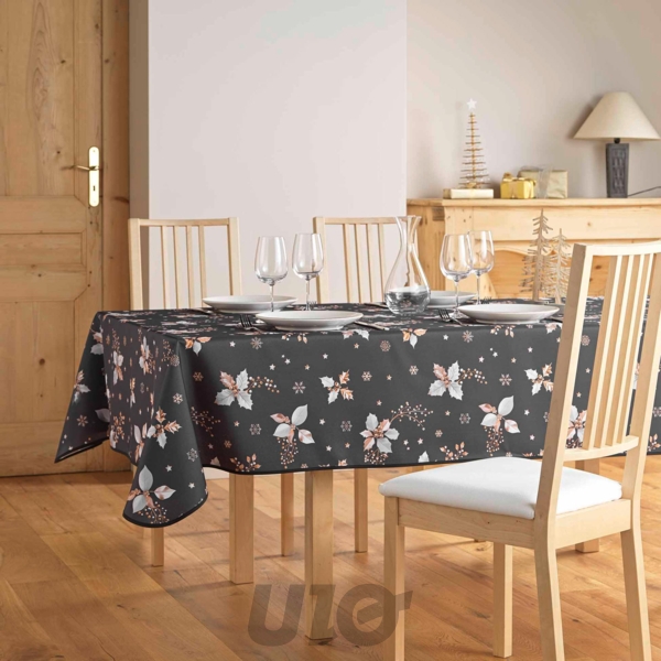 NAPPE RECTANGLE EN POLYESTER - 150x240CM - IMPRIMÉE GUIDO ANTHRACITE