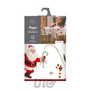 NAPPE RECTANGLE EN POLYESTER - 150x240CM - IMPRIMÉE PÈRE NOËL BLANC