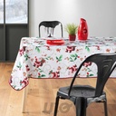 NAPPE RECTANGLE EN POLYESTER - 150x240CM - IMPRIMÉE PÈRE NOËL BLANC