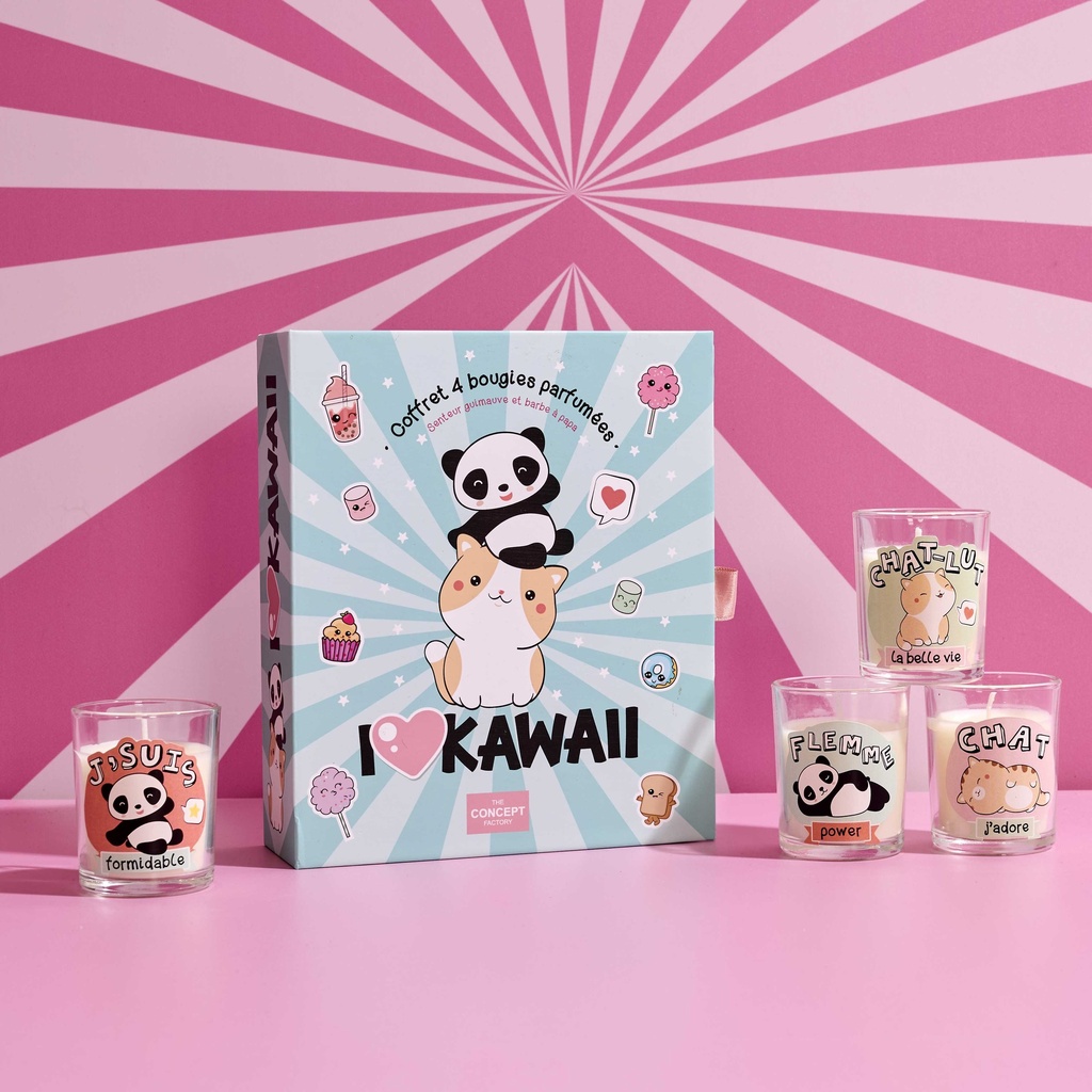 BOUGIE PARFUMÉE X4 COFFRET KAWAII