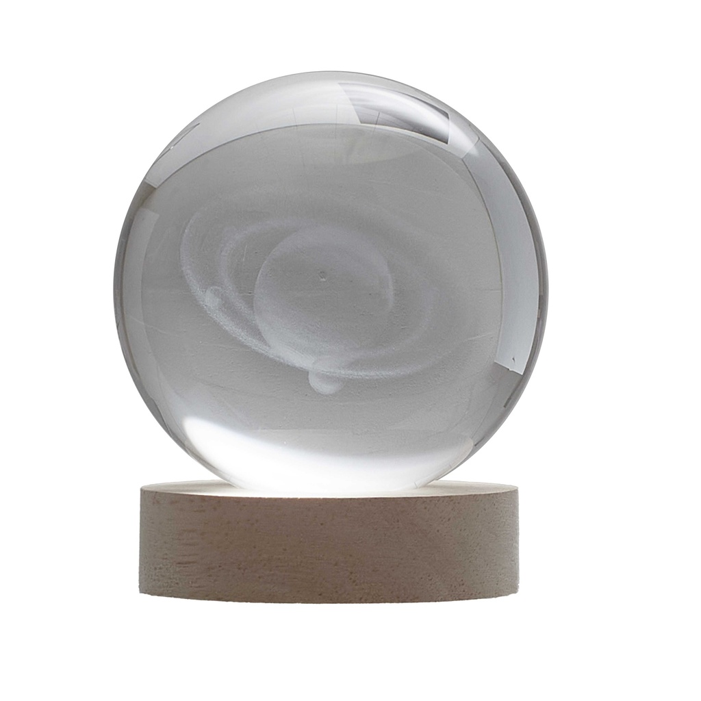 LAMPE EN VERRE GRAVÉE EFFET BOULE DE CRISTAL 