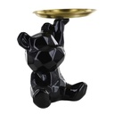 STATUE OURSON VIDE POCHE NOIR H12CM