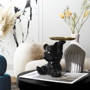 STATUE OURSON VIDE POCHE NOIR H12CM