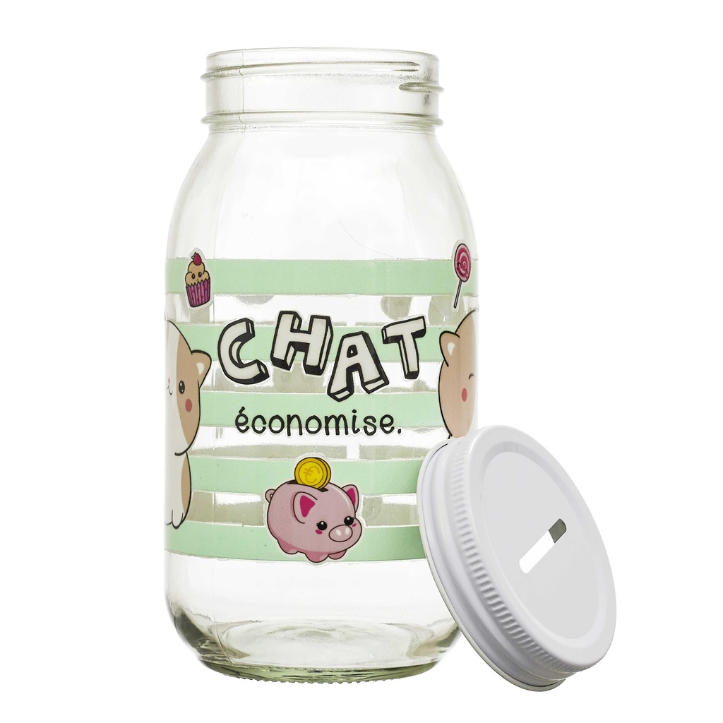 TIRELIRE EN VERRE KAWAII