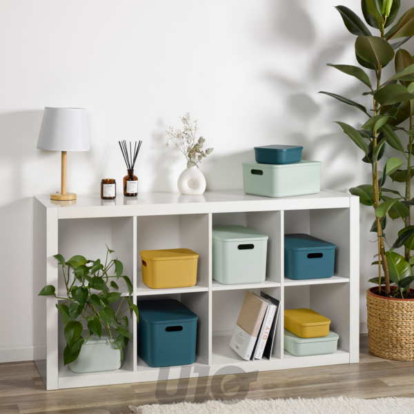 BOITE AVEC COUVERCLE PLASTIQUE 2,5L 24.5*18*H.8CM GRIS