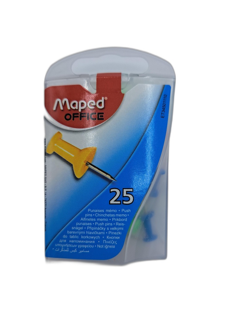 25 PUSH PINS MEMO - MAPED