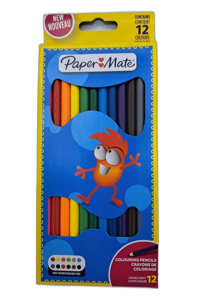 12 CRAYONS DE COULEURS - PAPER MATE