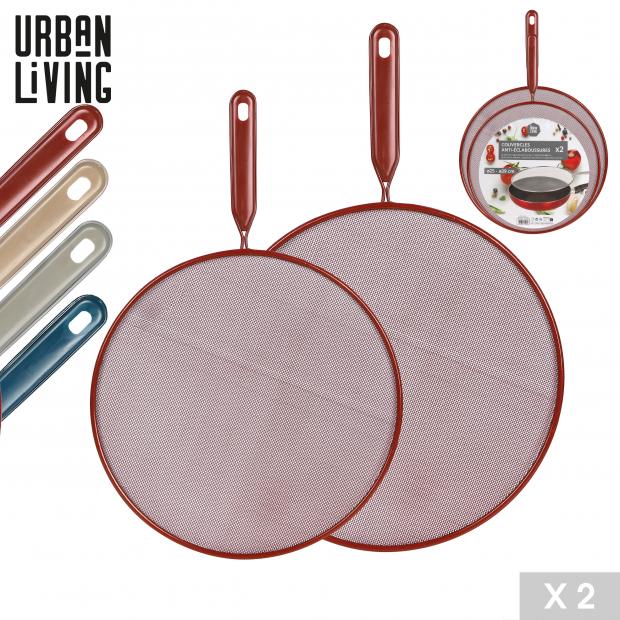 "SONOMA" COUVERCLE ANTI-PROJECTIONS - 2 PIÈCES - D25CM 24 ET D29CM - 4 COULEURS DISPONIBLES