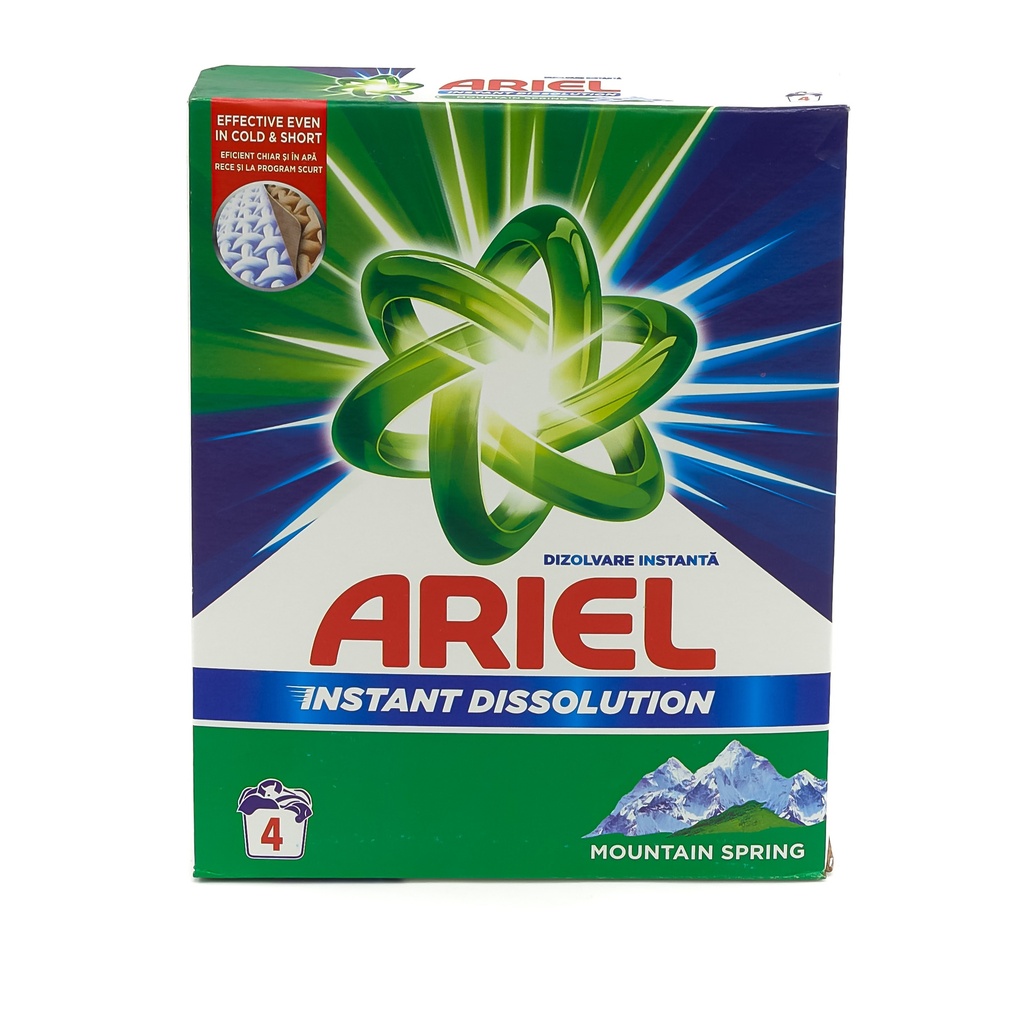 Ariel poudre lessive 300g/4sc source de montagne