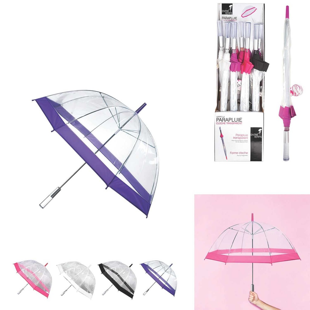 PARAPLUIE LONG DOME TRANSPARENT 80CM M24