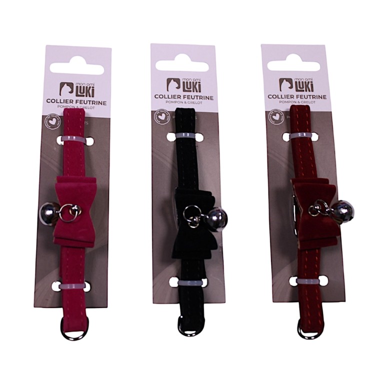 COLLIER FEUTRINE  POMPON ET GRELOT